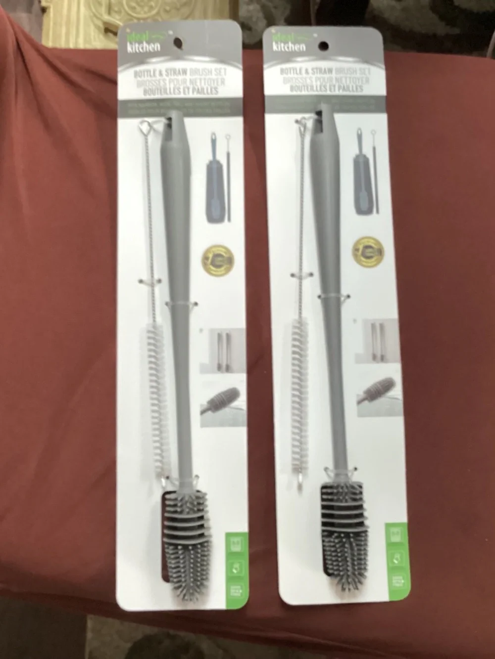 Ideal Kitchen Bottle & Straw Brush Set Bundle New
